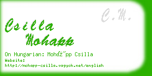 csilla mohapp business card